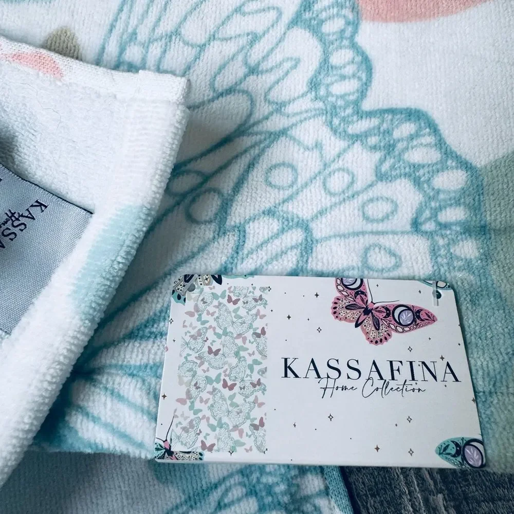 3-pc Butterfly Spring Pastel Bath Hand Towels Spa Set